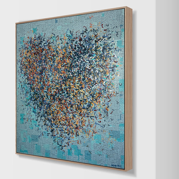 The Turquoise Metallic Optimist - 101 x 101cm - mixed media on canvas