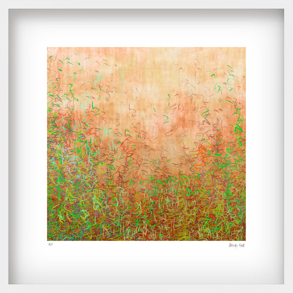 Blushing Garden - 52cm - White Frame or Unframed