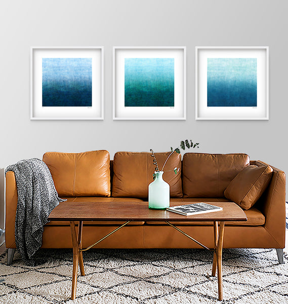 'Oceans Deep' 52cm square limited edition print set in white shadow box frame