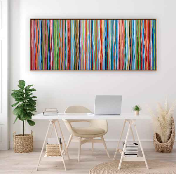 Funky Beat - Tasmanian Oak Frame - 152 x 61cm acrylic on canvas