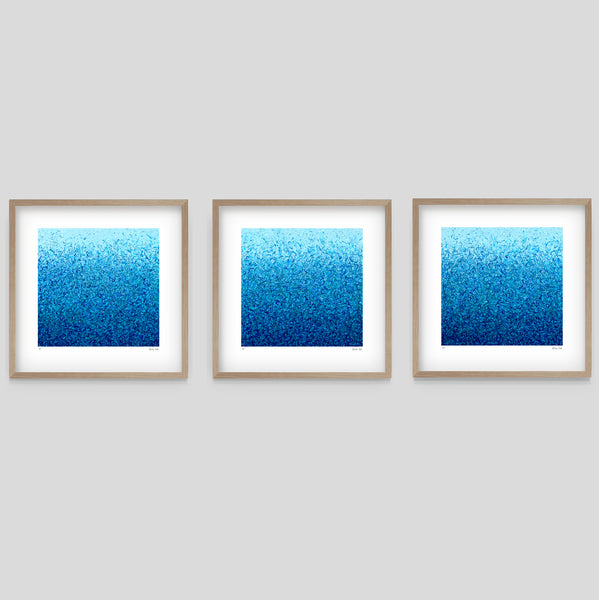 Deep Water Dance Series - Set of 3 - Natural Frame or unframed - 52.5cm squ / 20.7" squ