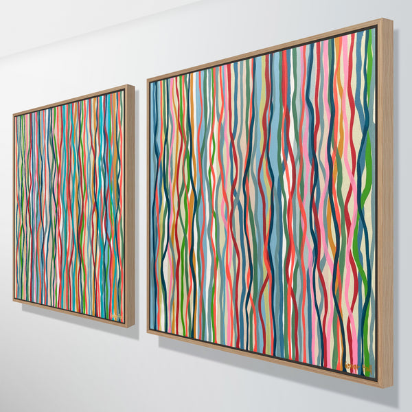 'Funk Twins' A & B - 79cm squ each - acrylic on canvas