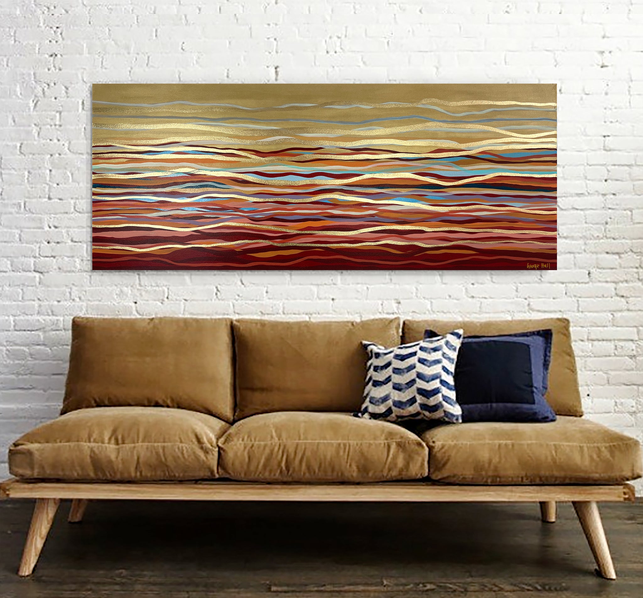 Golden Outback - 152 x 61 cm - metallic gold paint and acrylic on canvas