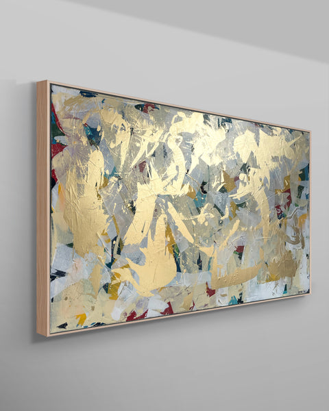 Perceived Gold - gold and acrylic on canvas - 152 x 76cm / 60" x 30"