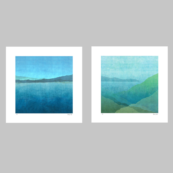Gradual Land Series - Set of 2 - 84cm Tasmanian Oak/white Frame or Unframed