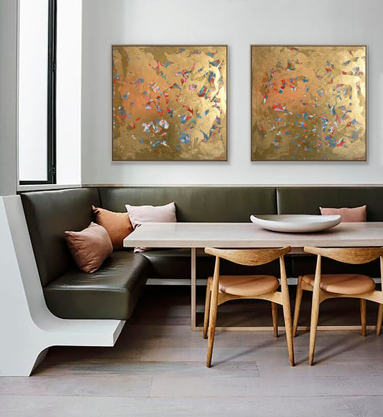 Wisdom A - 78cm squ - Tasmanian Oak floating frame -  mixed media on canvas
