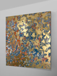 Wise Gold - 127cm squ - mixed media on canvas