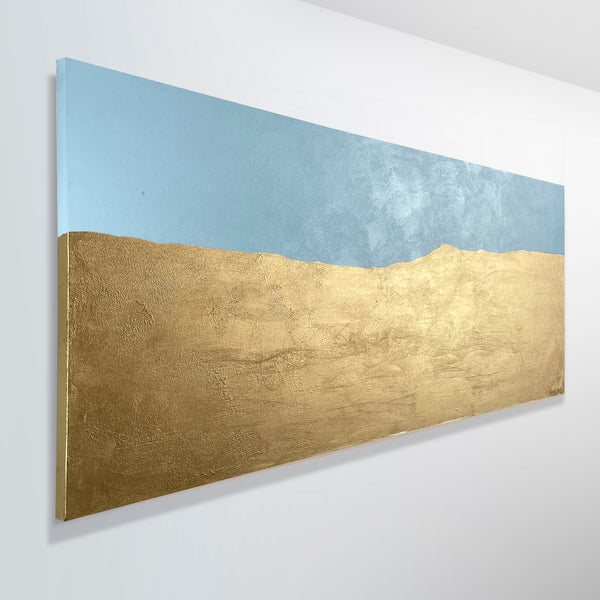 Wise Lands Two - metallic gold paint and acrylic on canvas - 152 x 61cm / 60" x 24"