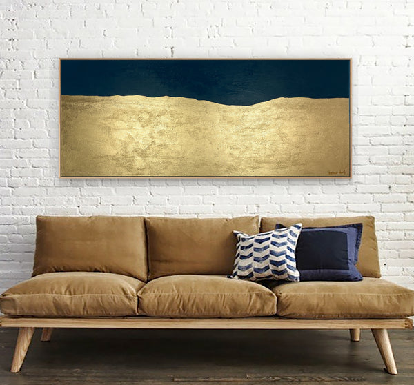 Wise Lands Three - 152 x 61 cm - metallic gold paint and acrylic on canvas