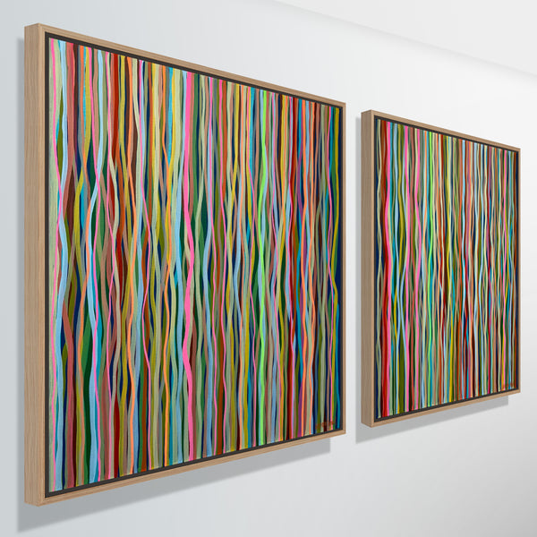 Groove to the Move Duo - 66cm square each - acrylic painting on canvas
