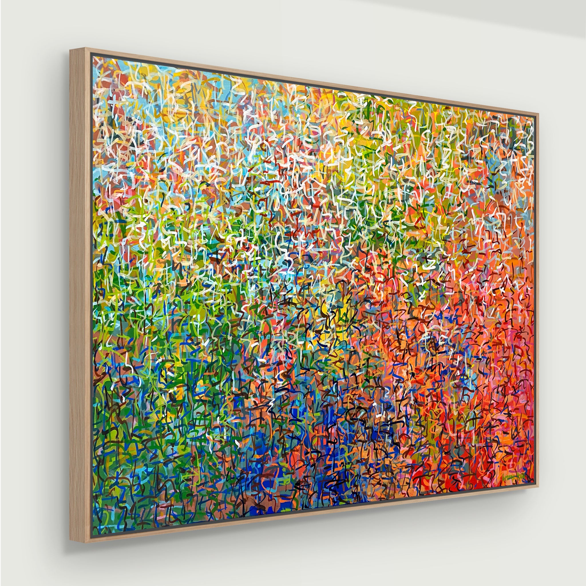 Hippie Trippy - Framed - 123 x 93cm - acrylic on canvas