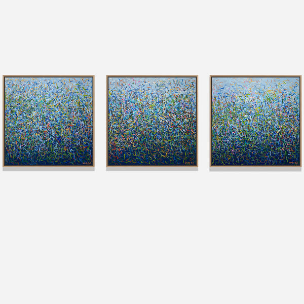 Toorak Garden- Triptych- acrylic painting on canvas