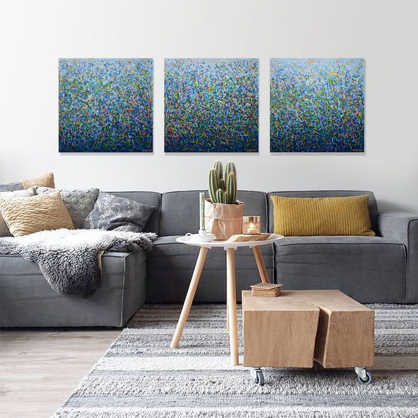 Toorak Garden- Triptych- acrylic painting on canvas