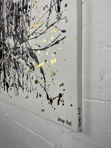Golden Gin Alley - 101cm squ - mixed media on canvas