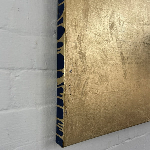 Wise Lands - 104 x 125 cm - framed Tasmanian oak - metallic gold paint and acrylic on canvas
