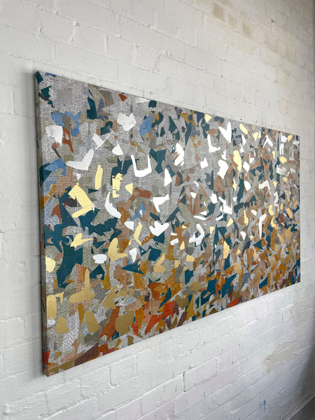 News Flight - 165 x 92cm - mixed media on canvas (shipped rolled in a tube to UK)