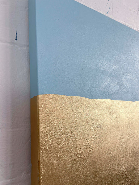 Wise Lands Two - metallic gold paint and acrylic on canvas - 152 x 61cm / 60" x 24"