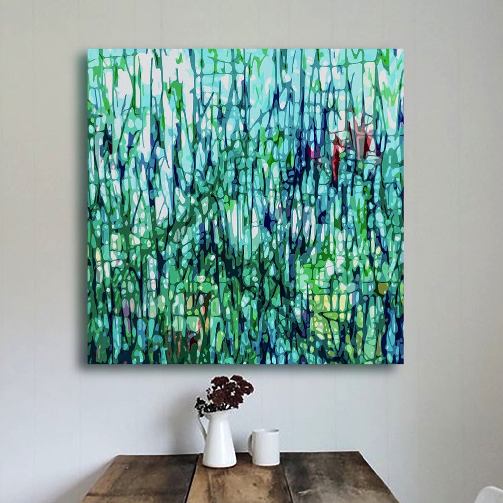 The Garden - Blue Green Red Limited Edition Print on Canvas - Abstract ...