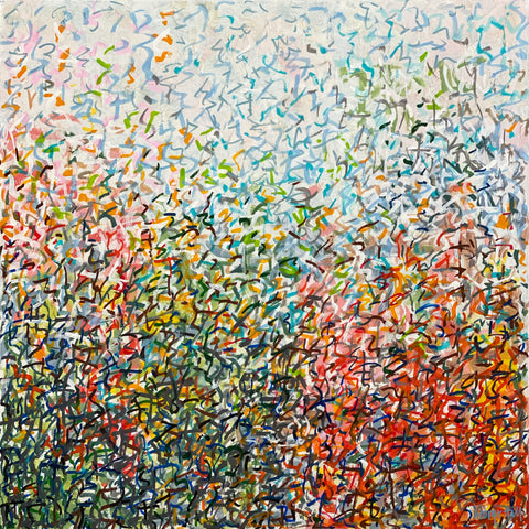 Nature's Party Time 76 x 76 cm Acrylic on canvas - George Hall