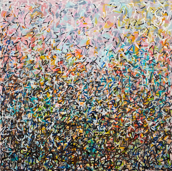Nature's Party 76 x 76 cm Acrylic on canvas - George Hall