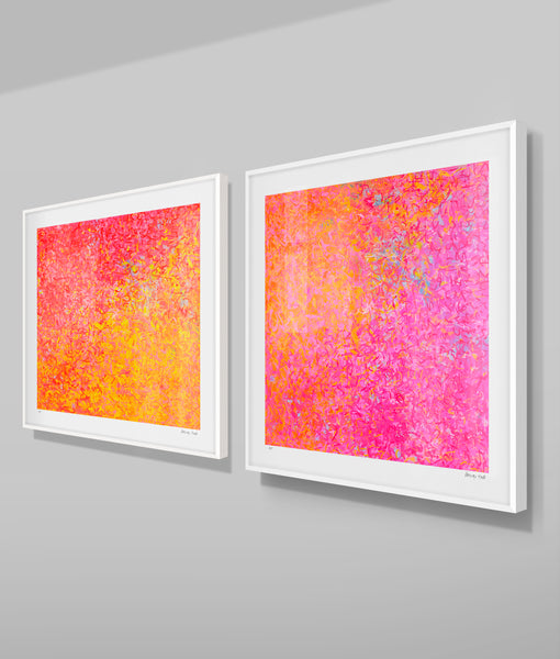 Neon Garden Series - Set of 2 - 84cm White Frame or Unframed