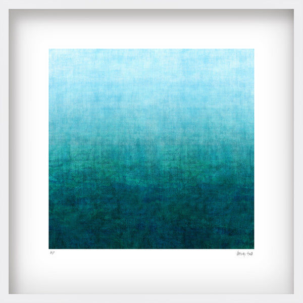 'Oceans Deep' 52cm square limited edition print set in white shadow box frame