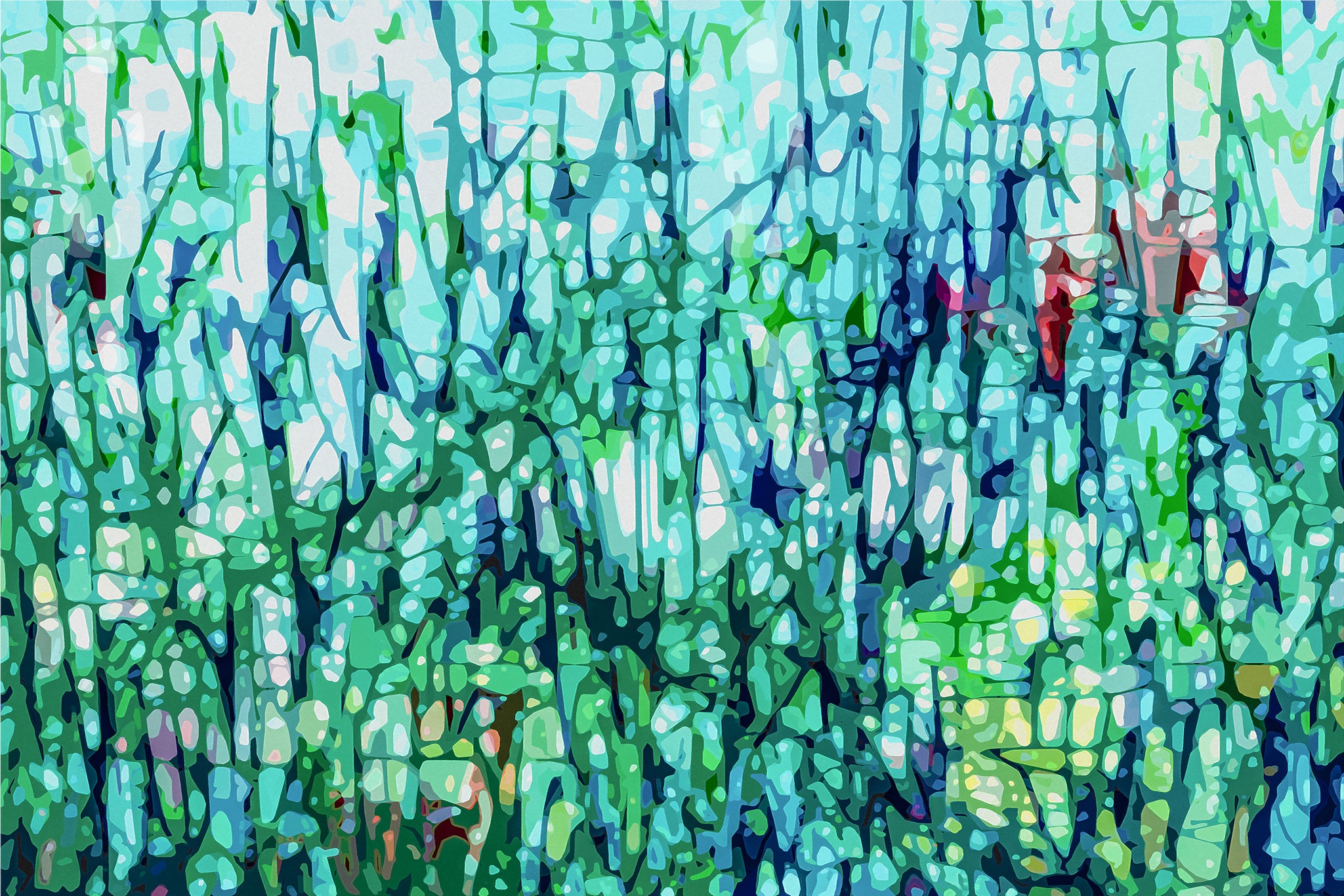 The Long Garden - Green Blue Red Limited Edition Print on Canvas ...