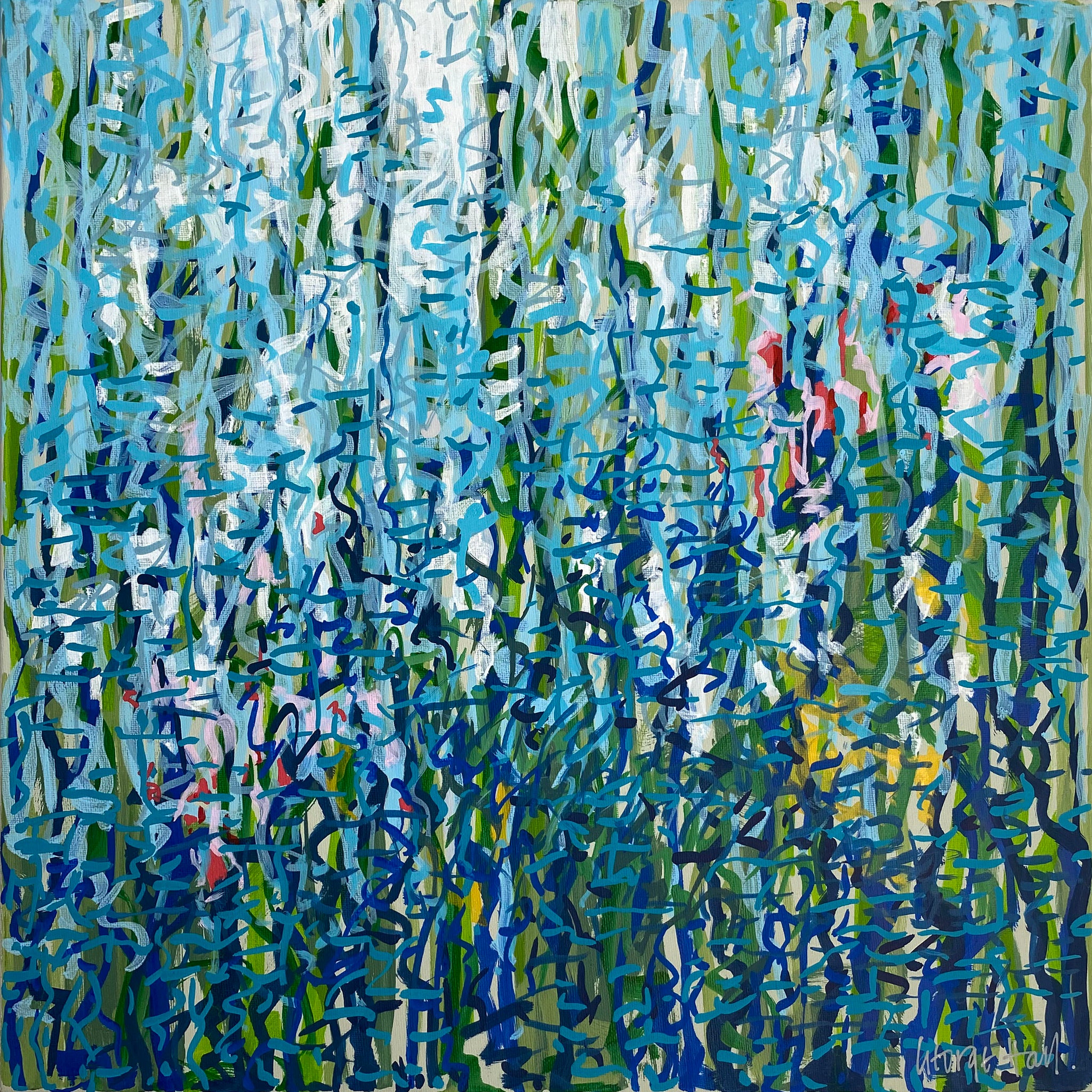 Water Garden 46 x 46 cm acrylic painting on canvas