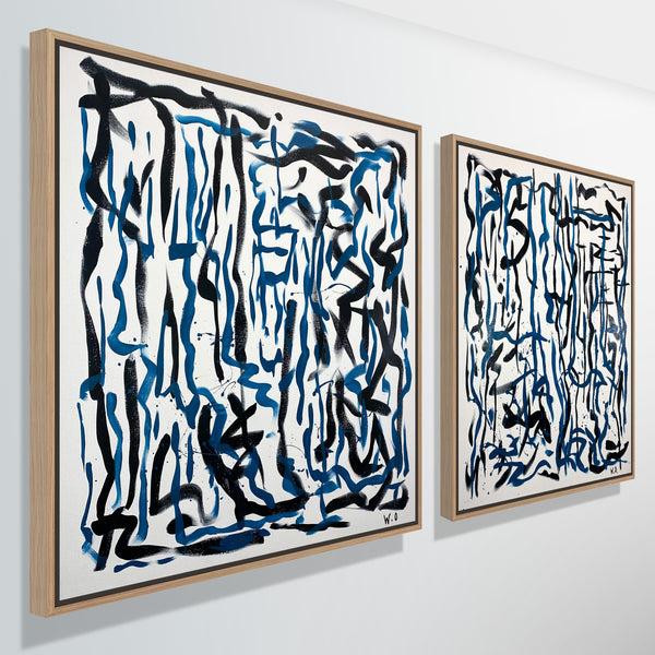 Labyrinth Duo - 92 x 92 cm each - acrylic on canvas