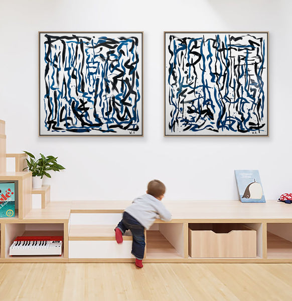 Labyrinth Duo - 92 x 92 cm each - acrylic on canvas