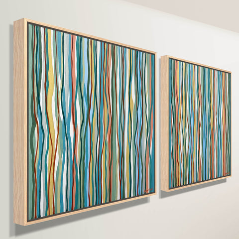 Yarrabee Twins - 79cm squ each- acrylic painting on canvas